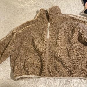 Loose Sherpa Quarter-Zip Pullover old navy